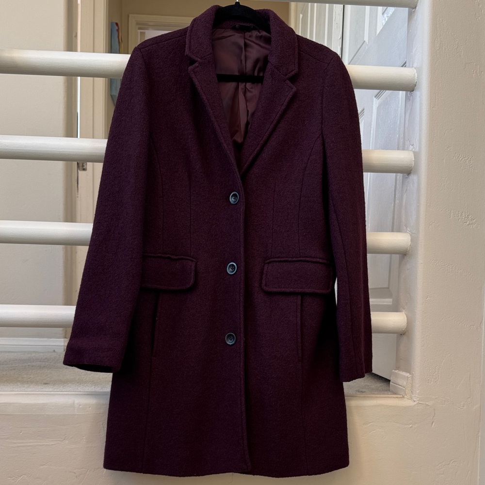 🍁 Lands' End Women's Dark Purple Textured Coat